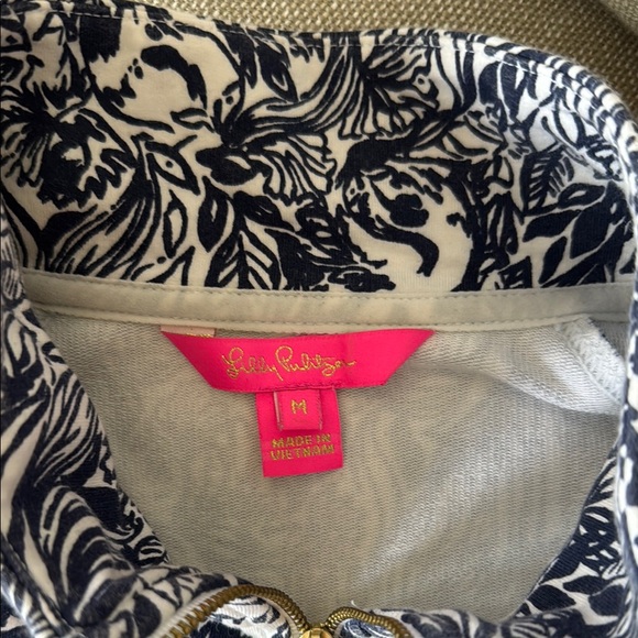 Lilly Pulitzer Koala Navy and White Half Zip - Picture 3 of 5
